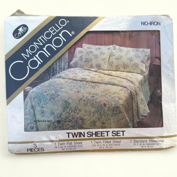 Vintage Floral Twin Sheet Set - Picture 3 of 5